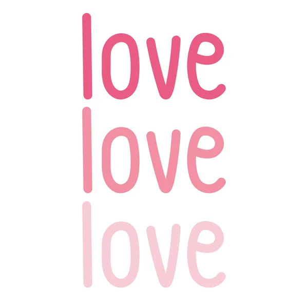 Love Hand Drawn Text Cartoon Pink Color White Background Font — Stockový vektor