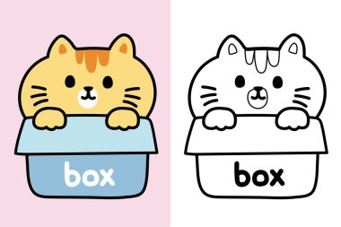 Boyama kitabı. Çocuk için nefes nefese kalma kitabı. Tatlı kedi karikatürde kal. Hayvan eli çizilmiş. Miyav aşığı. Bebek grafiği..