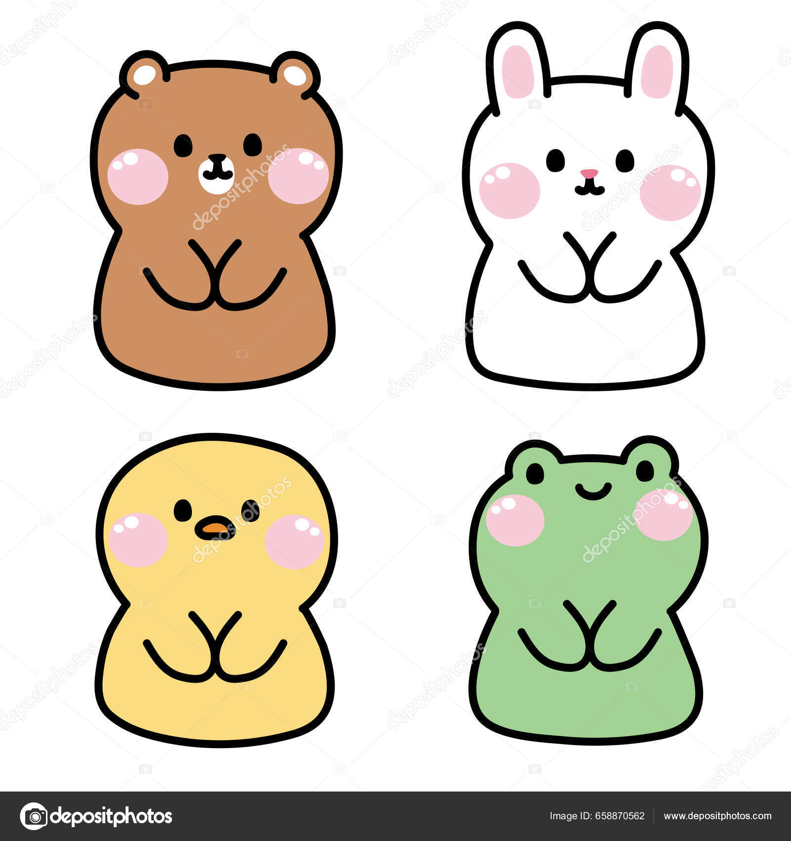 青蛙手牵拉婴儿衣服的图像Kawaii Vector Illustration 图库矢量图©ma_nud_sen 658870562, image size:1600x1700