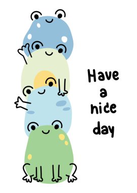 Şirin kurbağa el çizimi tarzında bir arada durur. Sürüngen hayvan karakteri çizimi. İyi dersler..