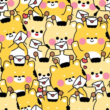 Tekrar ediyorum. Çeşitli pozlarda sevimli zürafaların kusursuz desenleri. Aşk mektupları içeren pozlar. Sevgililer Günü. Seni seviyorum.