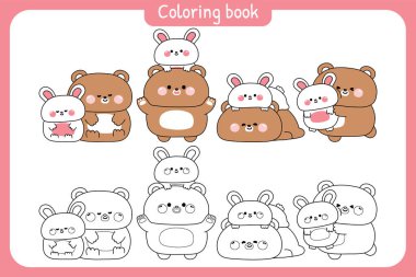 Boyama putperestliği. Sevimli büyük oyuncak ayı ve minik tavşan sürüleri. Dostluk. Vahşi ve kemirgen hayvan karakteri..