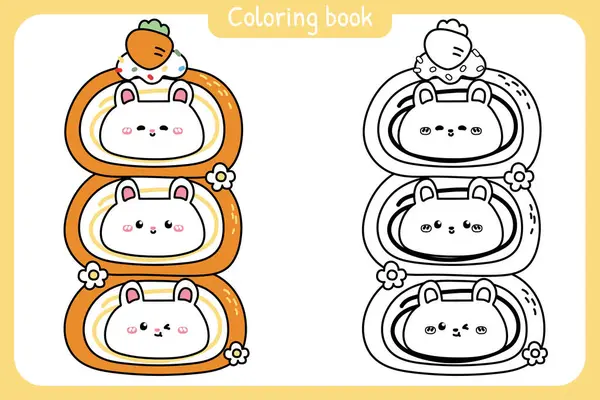 Boyama putları. Sevimli tavşan pastası. Pasta. Tatlı ve tatlı. Havuç. Çiçek. Tavşan. Kemirgen hayvan karakteri..