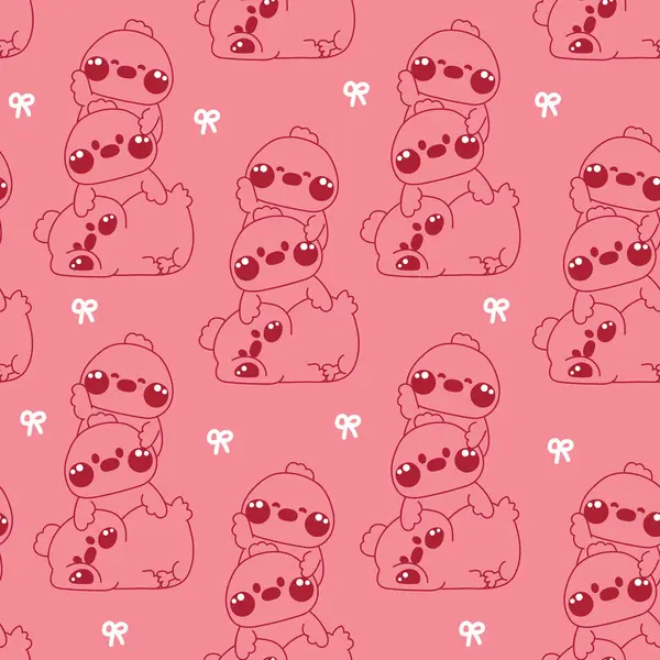 Sevimli tavuk desenleri birbirinizin üzerinde durun. Arka planda küçük bir yay çizgisi ile selamlaşın. Memeli vahşi hayvan karakteri çizimi. Rahatla.