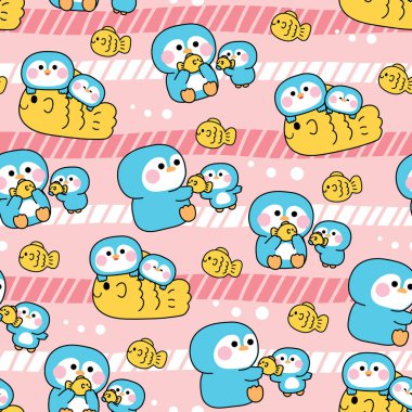 Sevimli anne penguen ve bebeğin kusursuz şekilli pozları. Anne günü. Kutup, kutup, kutup, kuzey kutbu..