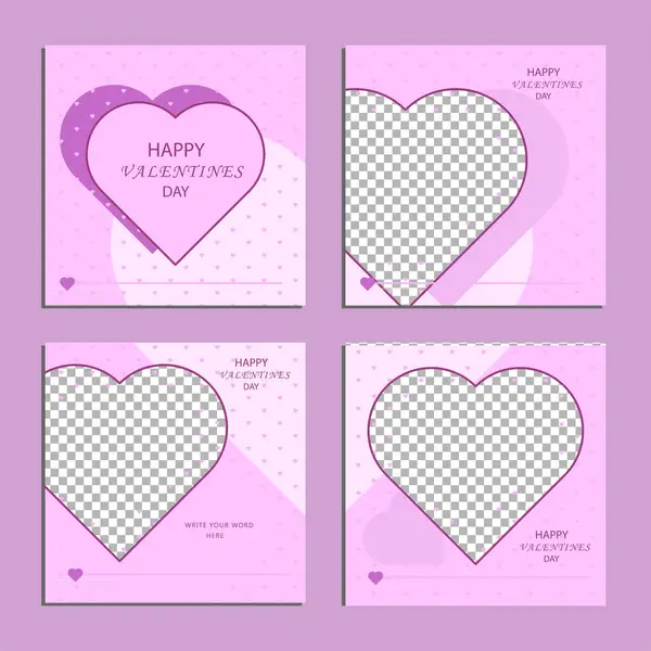 Mutlu VALENTINES GÜN temalı sosyal medya gönderim şablonu