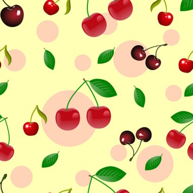 Güzel, taze, kirazlı, dikişsiz desen.