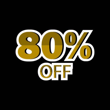 Spekial teklif satışı% 80 'i siyah arka planda izole edilmiş. İndirim teklifi fiyat etiketi, reklam kampanyası sembolü satış tanıtım pazarlaması, indirim etiketi% 50 indirim..