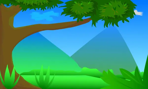 Zemin, çimen, gökyüzü ve bulutlarla 2D oyun arkaplanı. Oyun değeri için uygun