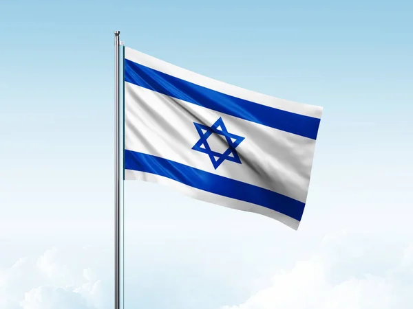 Флаг Израиля Голубом Небе — стоковое фото