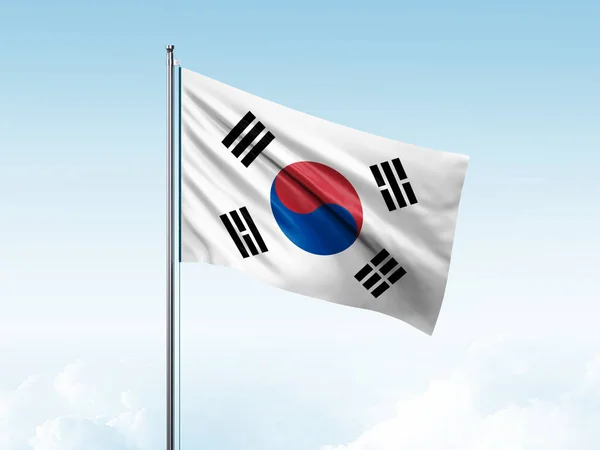 Bandera Corea Del Sur Cielo Azul — Foto de Stock