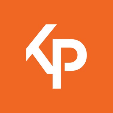 KP harf logo tasarımı ve monogram