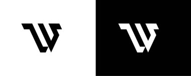 W harfi logo tasarımı, modern logo ve monogram, vetor