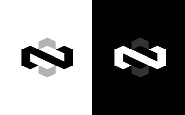 N harfi logo tasarımı sol sağ ok, modern logo tasarımı, vektör
