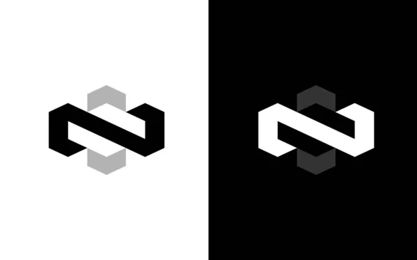 N文字のロゴデザインは 右矢印 現代のロゴデザイン ベクトルを残しました — ストックベクタ