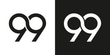 99 yıl sonsuzluk monogram logo tasarımı, vektör