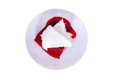 Ekşi vişneli ekmek kadayf tatlı izole, Türkçe çeviri: Vineli ekmek kadayf tats