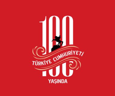 29 Ekim Cumhuriyet Bayrami kutlu olsun, Cumhuriyet Günü Türkiye. Tercümesi: Türkiye Cumhuriyeti 100 yaşında.