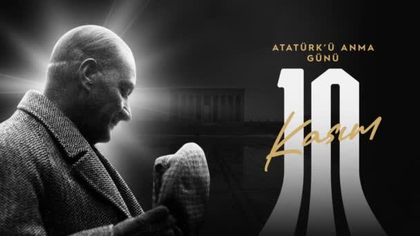 Mustafa Kemal Atatürk Konsept Videosunun Kasım Kasım Anma Günü — Stok video