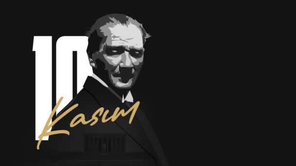 Listopadu Smrt Mustafa Kemal Ataturk První Prezident Turecké Republiky Video — Stock video