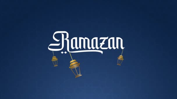 Ramazan Bayramimiz Mubarek Olsun Typografische Video Ramadan Kareem — Stockvideo