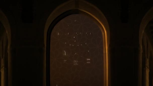 斋月卡里姆字母与灯笼和月亮 动画包装镜头 — 图库视频影像