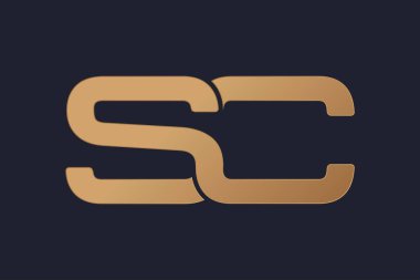 SC harfi logo tasarımı, modern logo ve monogram, vektör