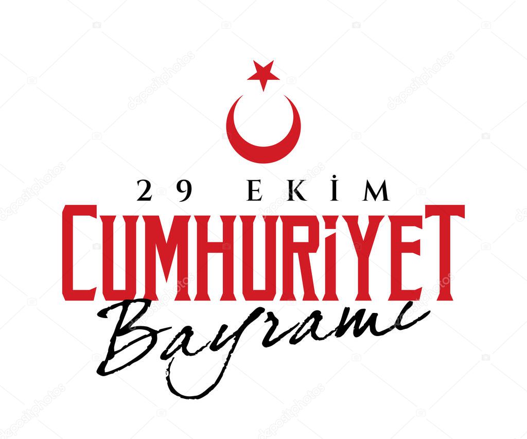 29 Ekim Cumhuriyet Bayrami kutlu olsun, Republic Day in Turkey. Translation: The Republic of Turkey is 101 years old.