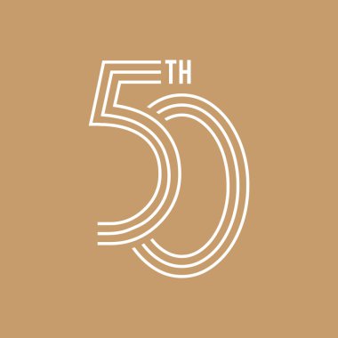 50 yıllık yıldönümü vektör logosu, şerit numarası