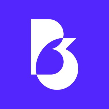 Asgari B veya B3 Harf Monogramı Logo Tasarımı Modern ve Yaratıcı Vektör