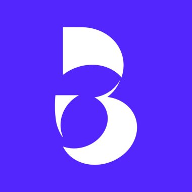 Asgari B veya B3 Harf Monogramı Logo Tasarımı Modern ve Yaratıcı Vektör