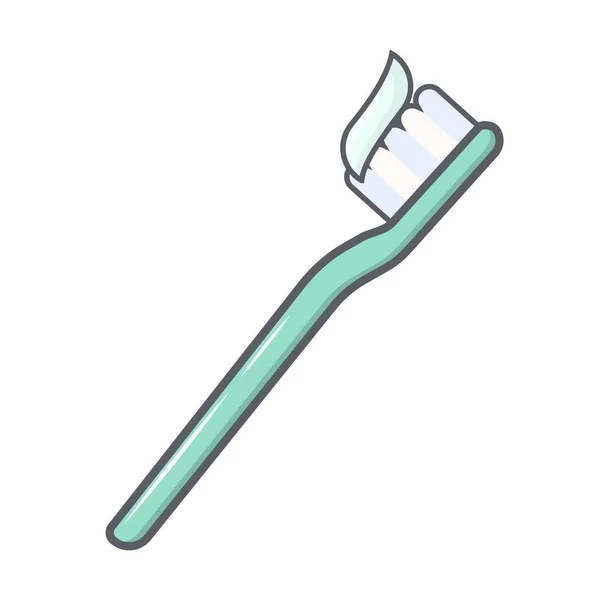 Οδοντόβουρτσα Οδοντόπαστα Επίπεδη Απεικόνιση Οδοντόβουρτσας Διάνυσμα Οδοντόπαστας Που Απομονώνεται Λευκό — Διανυσματικό Αρχείο