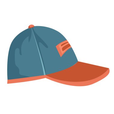 Beyzbol şapkasının bembeyaz bir arka planda izole edilmiş hali. Yaz başlığı. Erkek kıyafetleri. Vektör illüstrasyonu