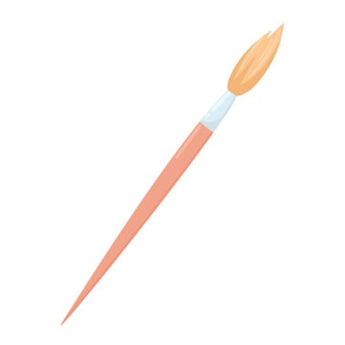 Vektör boya fırçası düz bir şekilde. Şeffaf arkaplanda tek bir nesne var