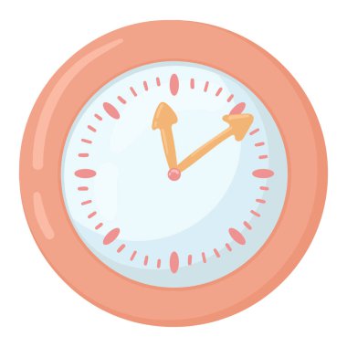 Duvar saati simgesi düz stil, zamanlayıcı beyaz arkaplanda. İş saati. Projeniz için vektör tasarım ögesi