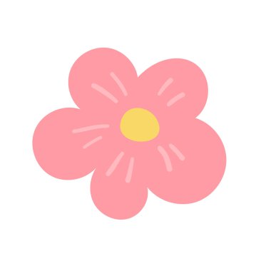 Basit vektör çiçeği, el çizimi, beyaz arka planda izole edilmiş. Bahar sembolleri, çiçeklenme ve sıcaklığın başlangıcı. Baskı, pankart, kart ve diğer tipografi ürünlerinin tasarımı için basit çiçek.