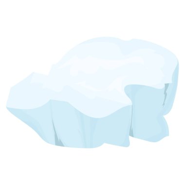 Kutup buzulları, çatlaklı buz kütleleri. Donmuş su kristalleri, beyaz arka planda izole edilmiş vektör içindeki mavi buz blokları. Basit vektör tarzında kutup buzu. Kış illüstrasyonu