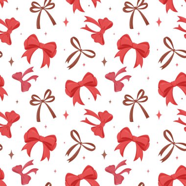 Renkli yayları ve beyaz arka planda yıldızları olan kusursuz bir desen. Güzel vektör kusursuz bir şekilde eğilir. Şenlikli dijital kağıt ya da çocuk duvar kağıdı