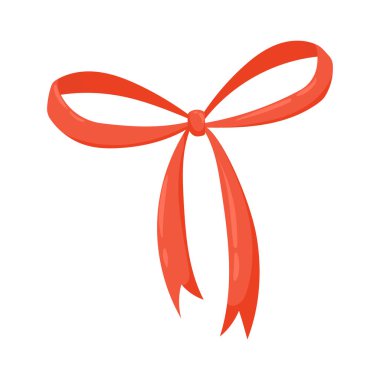 Beyaz arka planda izole edilmiş vektör kırmızı yay. Kartlar için düz fiyonk ve karalama stili hediye sertifikaları. Beyaz arkaplanda elle çizilmiş yay.