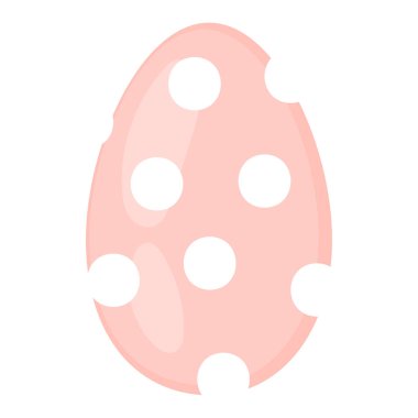 Beyaz arka planda izole edilmiş şirin bir paskalya yumurtası. Paskalya bayramı kartları için tasarım elemanları. Farklı şekillerde pastel paskalya yumurtası.