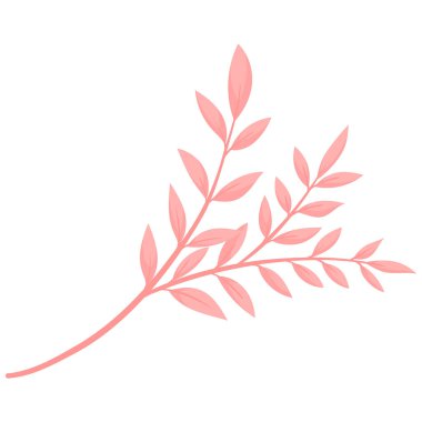 Düz yapraklı gül dalının vektör çizimi. Sevgililer Günü kartı, şablon ve davetiye tasarımı için botanik kavramı.