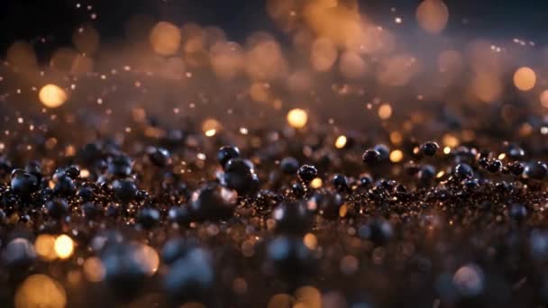 Yanan Siyah Kömür Zemininde Parçacık Işığı Sallanıyor — Stok video