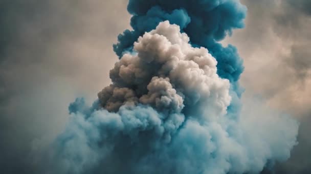 Chmury Dymne Nakładają Magiczny Efekt Zaklęcia Świecący Niebieski Ruch Pary — Wideo stockowe
