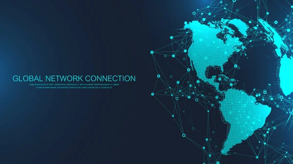 Concept Connexion Réseau Mondial Communication Sur Les Réseaux Sociaux Dans — Image vectorielle