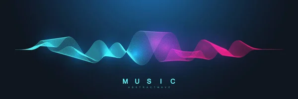 Affiche Musicale Pour Festival Électronique Avec Lignes Pointillées Vagues Fête — Image vectorielle