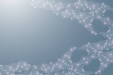 Devre kartı elektronik elementli bilgisayar anakart arkaplanı. Bilgisayar teknolojisi için elektronik doku, mühendislik konsepti. Anakart entegre bilgisayar çizimi