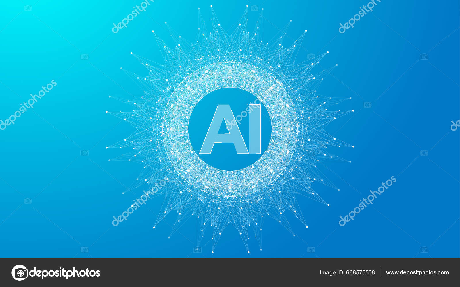 人工智能标志丛效应未来的技术标志Ai 人工智能和机器学习概念矢量符号Ai 神经网络和另一个现代技术概念图库矢量图©berya113 668575508