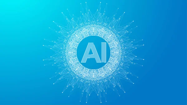 Effetto Logo Intelligenza Artificiale Plesso Future Tech Logo Intelligenza Artificiale — Vettoriale Stock