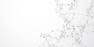 Küresel ağ bağlantısı kavramı. Küresel iş konseptinde sosyal ağ iletişimi. Büyük veri görselleştirmesi. İnternet teknolojisi çizimi