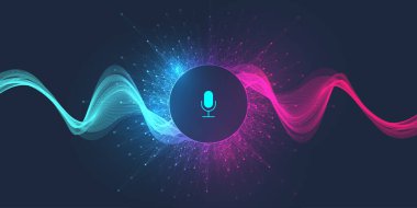 Voice assistant concept. Vector sound wave. Voice and sound recognition equalizer wave flow background. Personal assistant and voice recognition. Abstract amplitude of sound. clipart